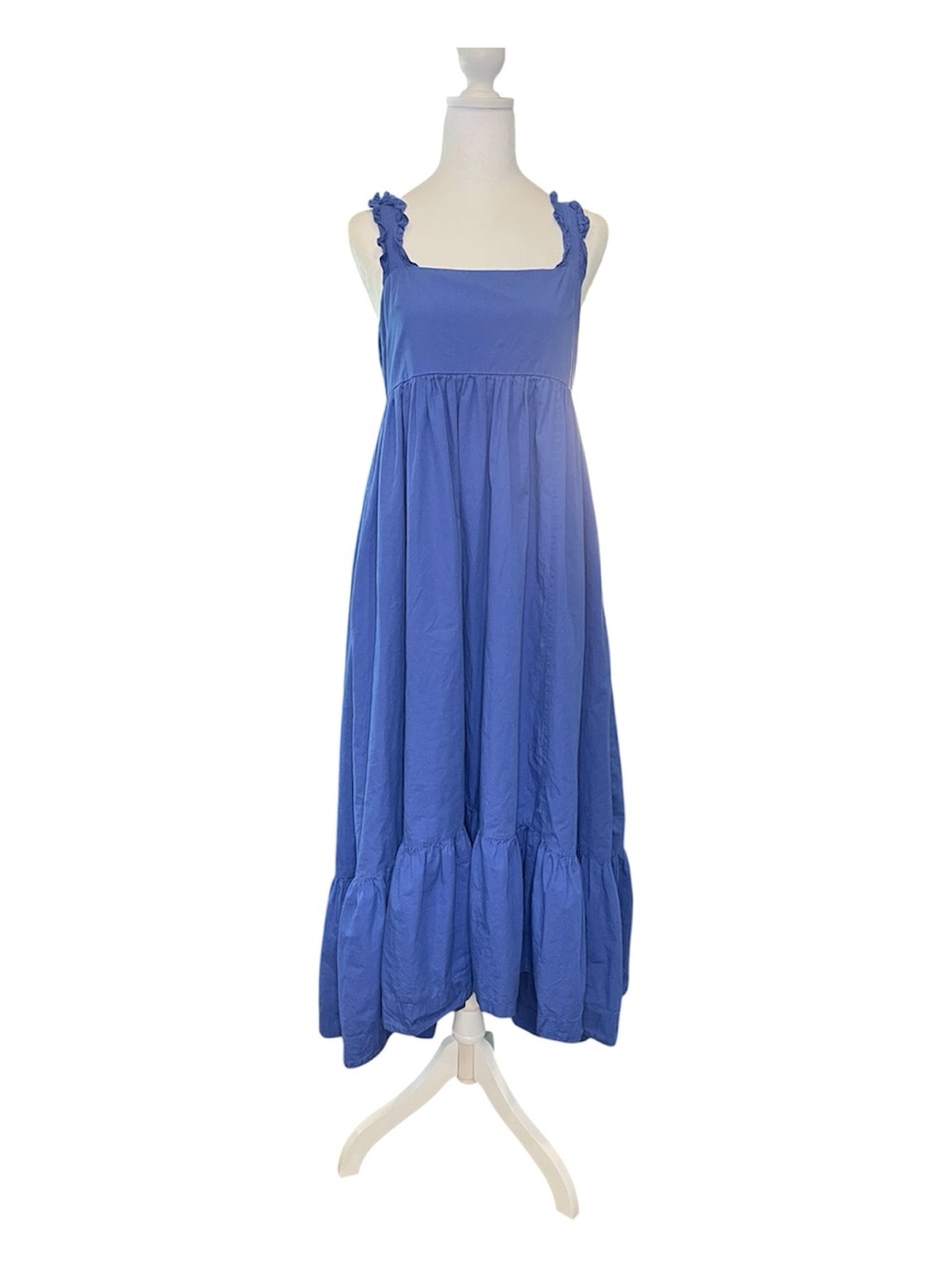 Free People Isabella Maxi Sleeveless Ruffle-Strap Blue Dress Women’s size Small